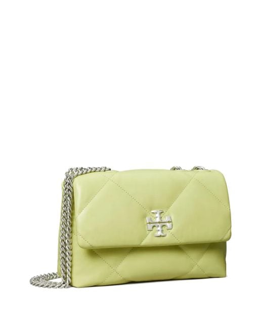 Tory Burch Green Small Kira Diamond Quilt Convertible Shoulder Bag