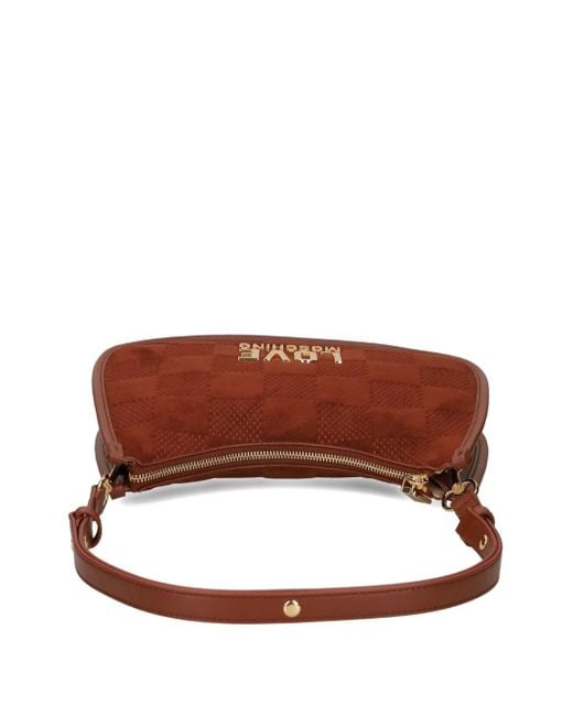 Love Moschino Brown Checked-Pattern Shoulder Bag