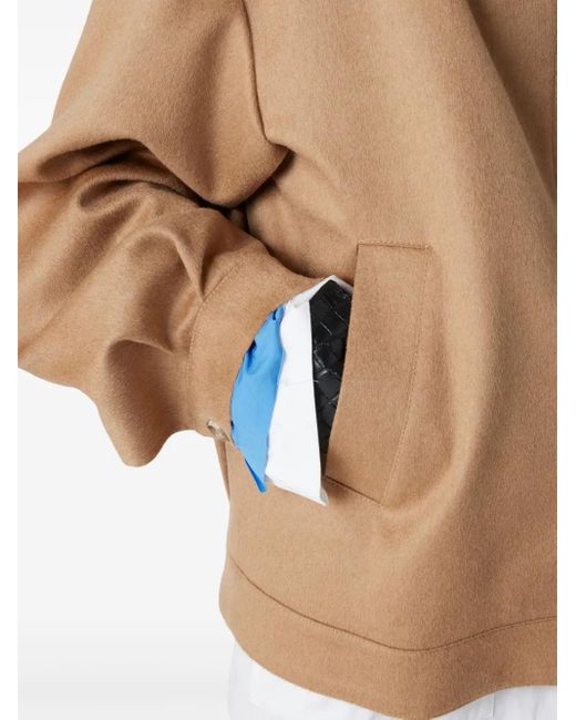 Miu Miu Brown Bomberjacke Mit Logo-Applikation
