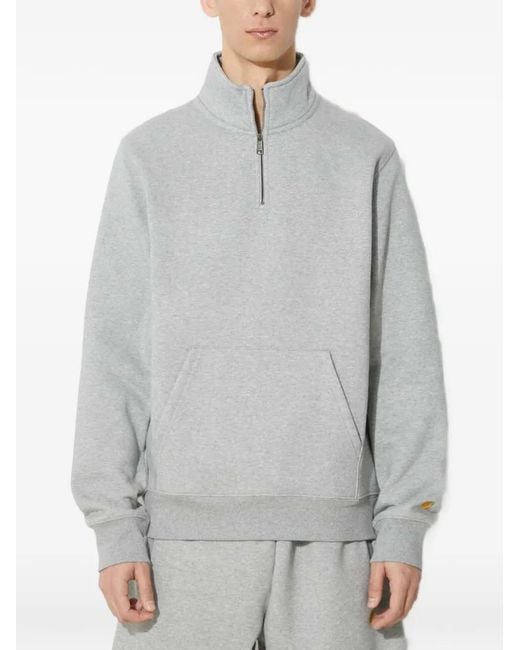 Carhartt Gray Zip Mock-Neck Sweatshirt for men