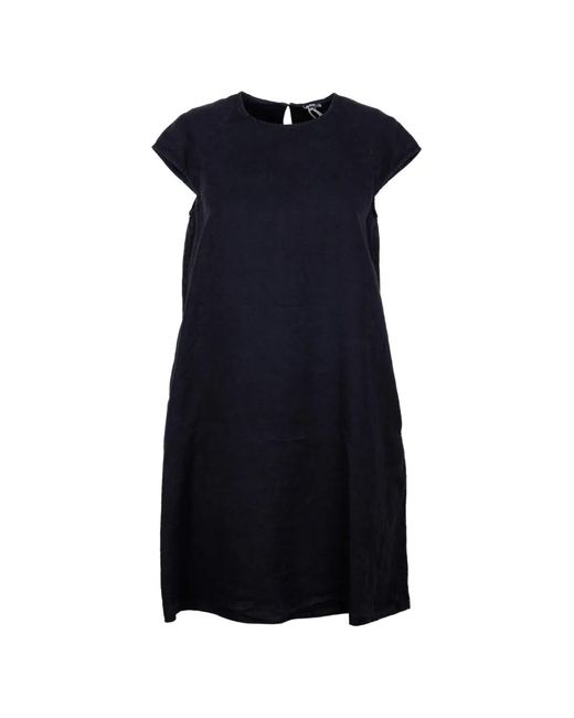 Aspesi Blue Round-Neck Mini Dress
