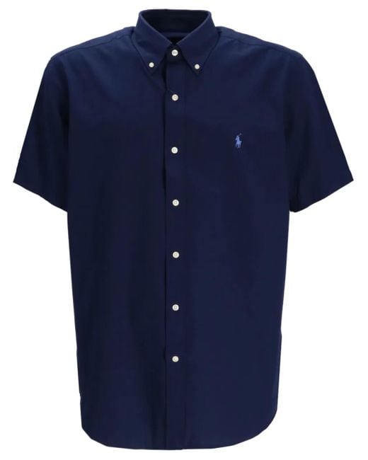 Polo Ralph Lauren Blue Logo-Embroidered Short-Sleeve Shirt for men