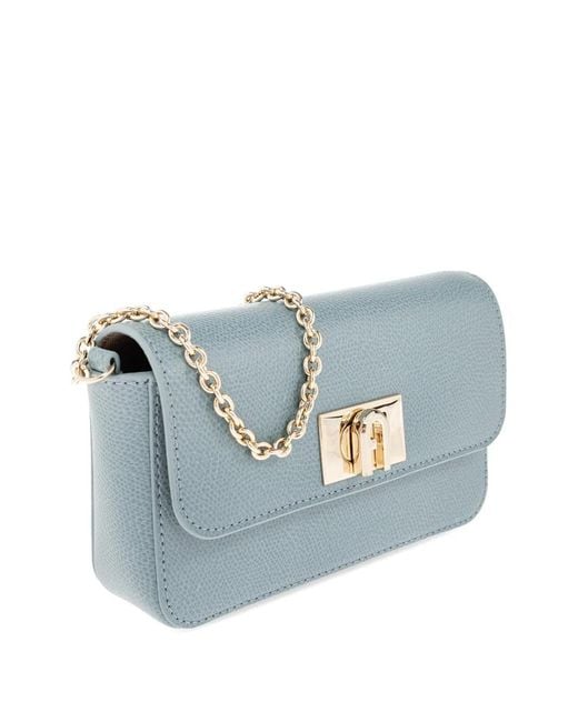 Furla Blue 1927 Mini Leather Cross Body Bag