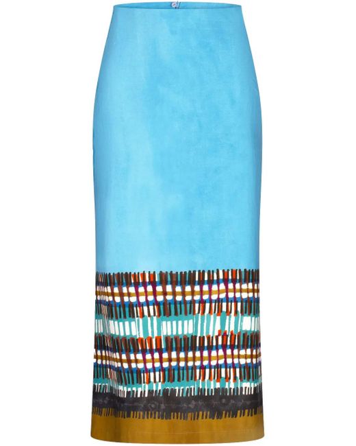 Silvia Tcherassi Blue Atira Midi Skirt