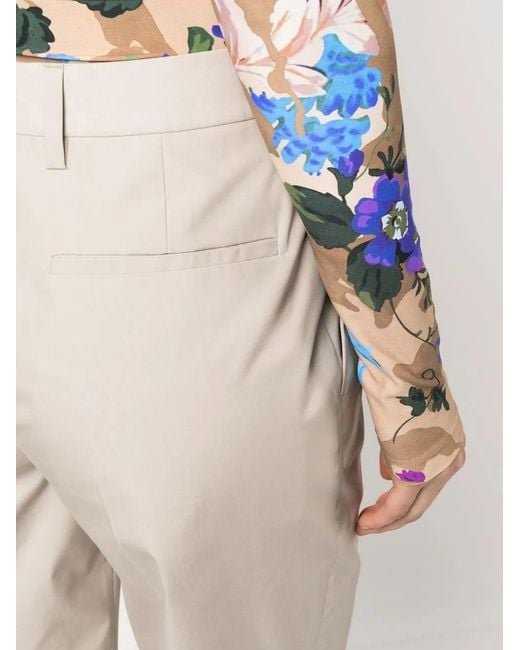 Prada Natural Cropped Tailored Trousers