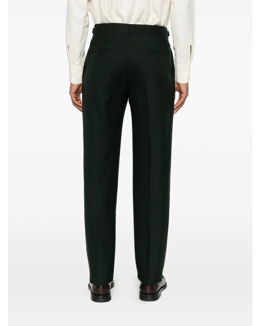Tagliatore Black Pressed-Crease Tailored Trousers for men
