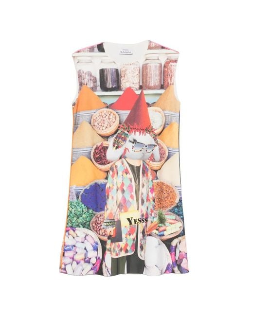 The Artistylist White Graphic-Print Sleeveless Dress