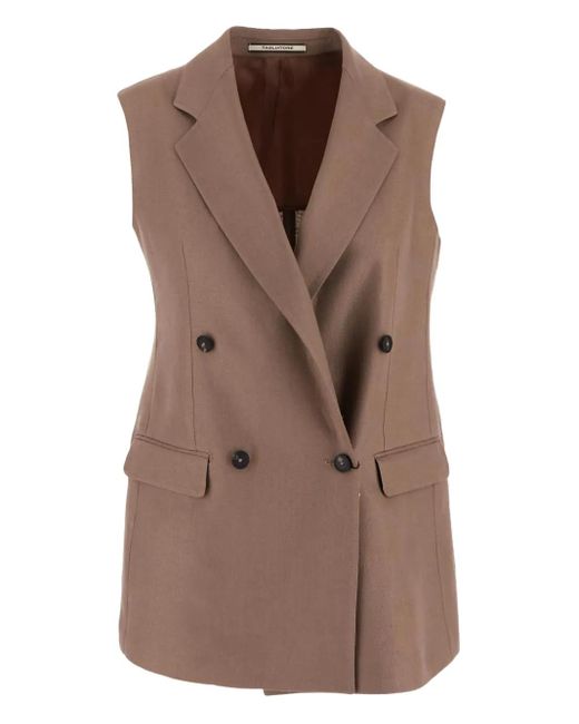 Tagliatore Brown Bernice Linen Gilet