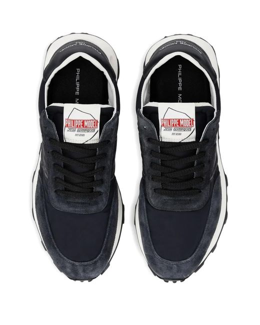 Philippe Model Black Tour Suede-Panelled Sneakers for men