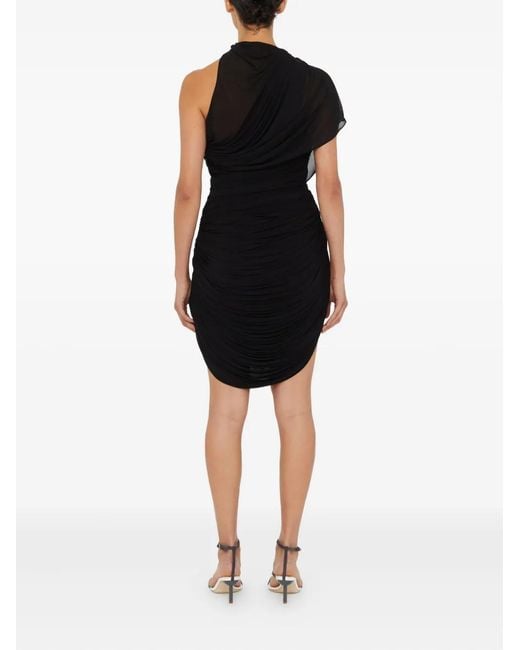 Christopher Esber Black Beach Glass Asymmetric Mini Dress