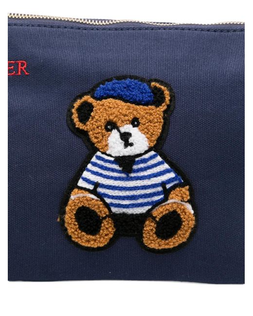 Secret Pon-pon Blue Saint Tropez Teddy-Patch Clutch Bag