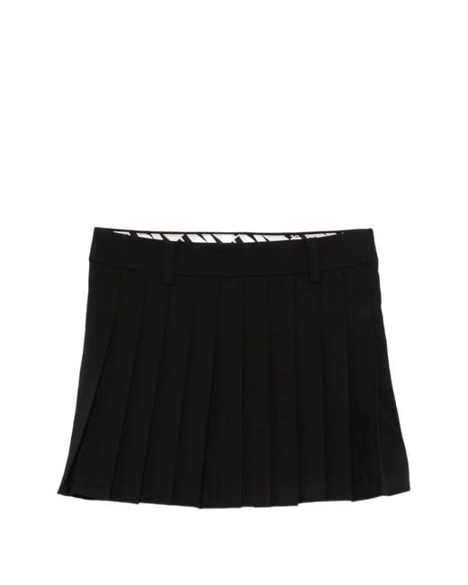 WRSTBHVR Black Nuria Pleated Mini Skirt