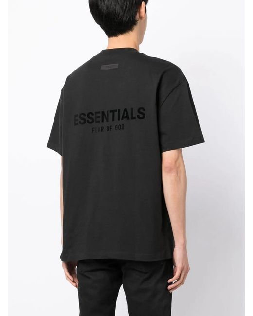 Fear Of God Black Logo-Print Short-Sleeve T-Shirt for men