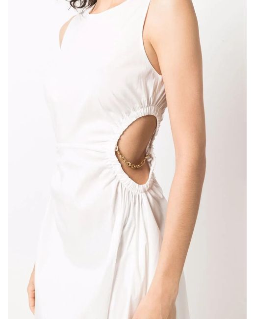 Patrizia Pepe White Abito Essential Cut-Out Dress