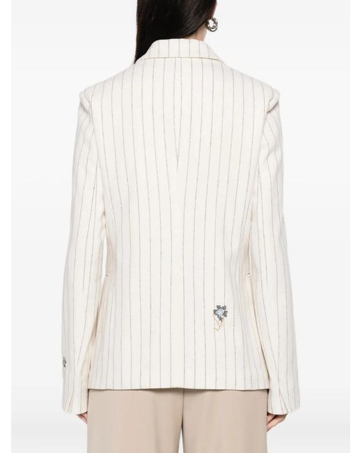 Forte_forte White Veste À Rayures