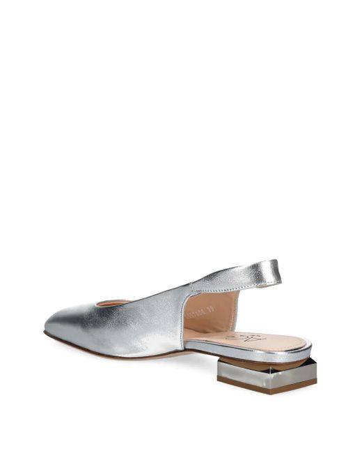 Agl Attilio Giusti Leombruni White Angie Metallic Slingback Pumps