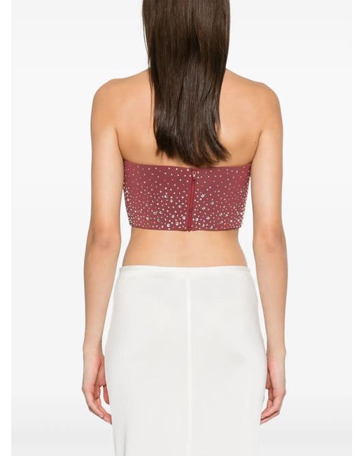 Alex Perry Red Crystal-Embellished Top