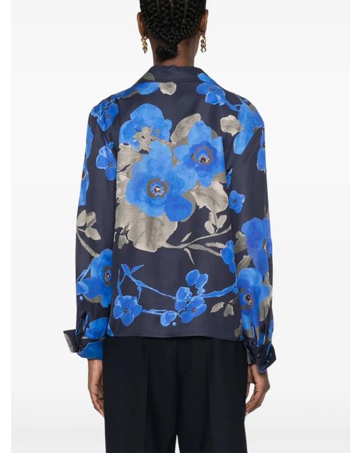 Boss Blue Floral-Print Shirt