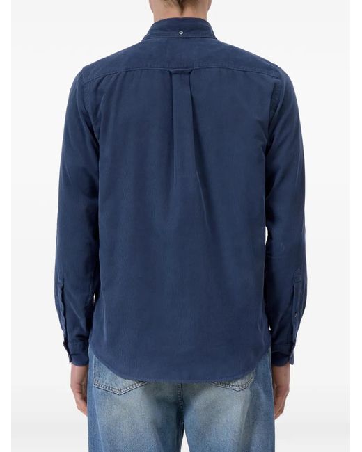 Closed Blue Button-Down Corduroy Shirt for men
