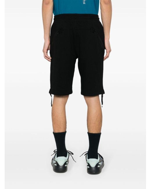 Shorts con applicazione di C P Company in Black da Uomo