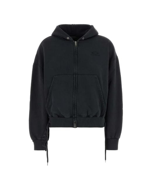 Balenciaga Black Laced-Sleeves Hoodie