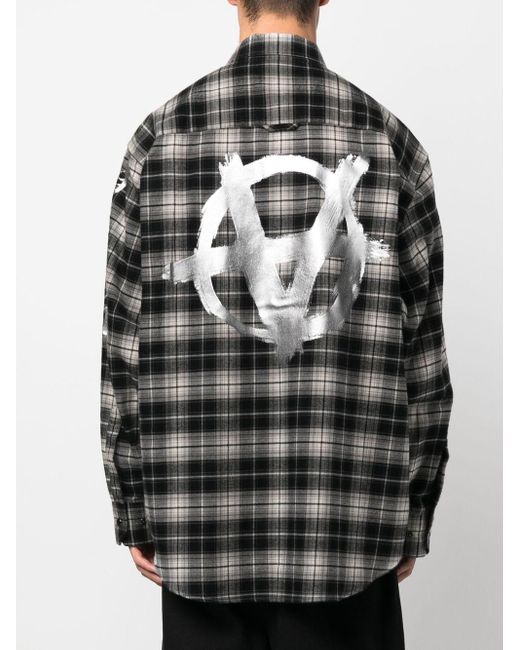 Vetements Gray Double-anarchy Flannel Shirt