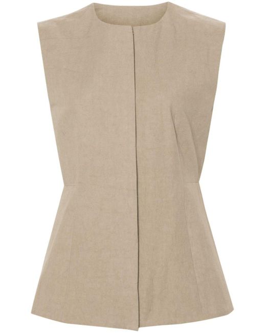 Lauren Manoogian Natural Textured Fitted Cotton Vest