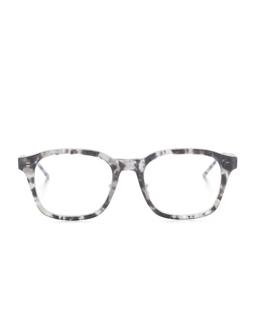 Thom Browne Natural Brille Mit Eckigem Gestell