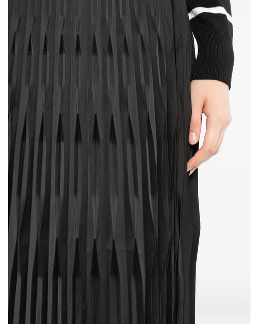 JNBY Black Draped Pleated Skirt