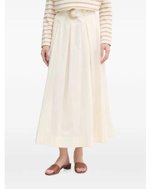 GAUDI Natural Belted Pleated Skirt