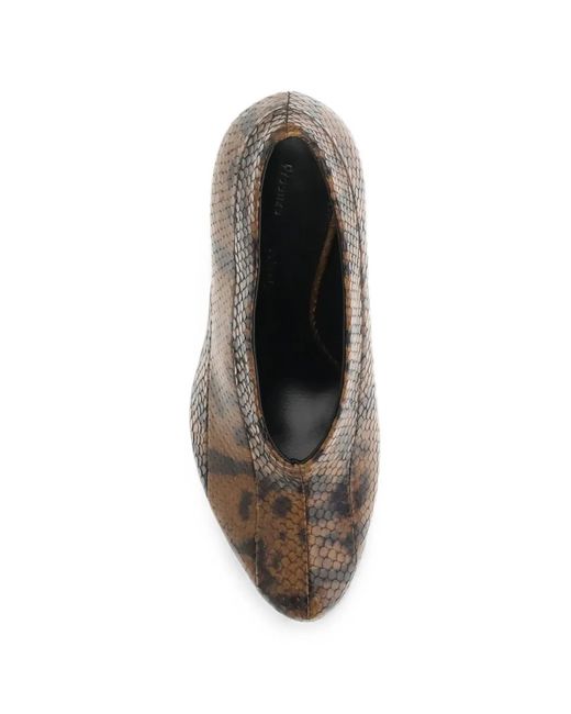 Proenza Schouler Brown Tee Snake-Effect Leather Pumps