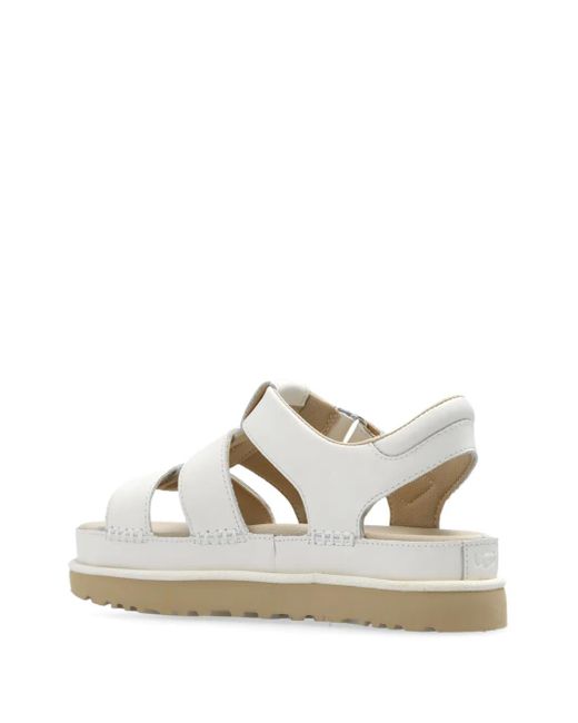 Ugg White Leather Platform Sandals 'Goldenstar'
