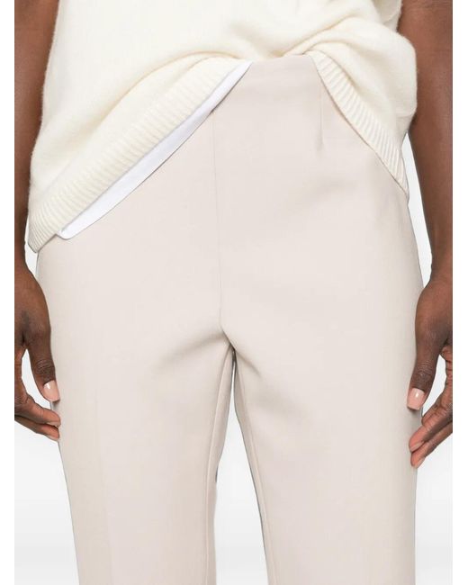 Peserico White Pressed-Creases Trousers