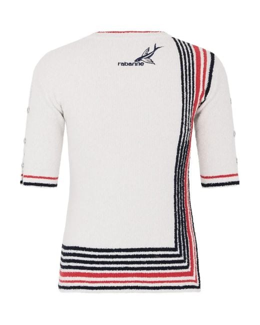 Rabanne Gestreepte Top in het White