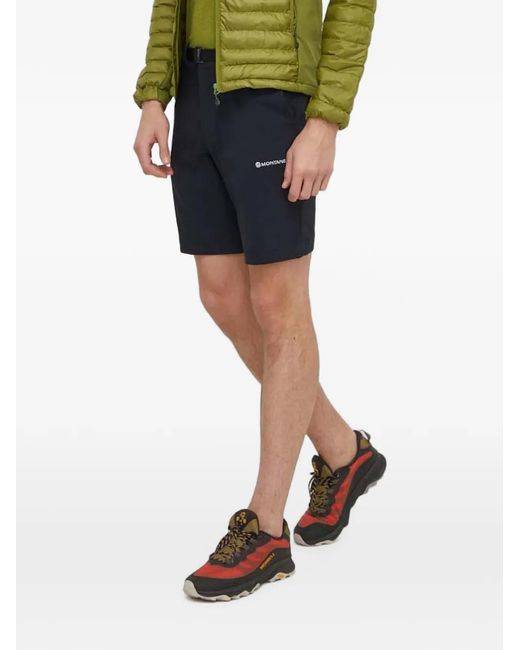 MONTANÉ Black Tenacity Logo-Print Belted Shorts for men