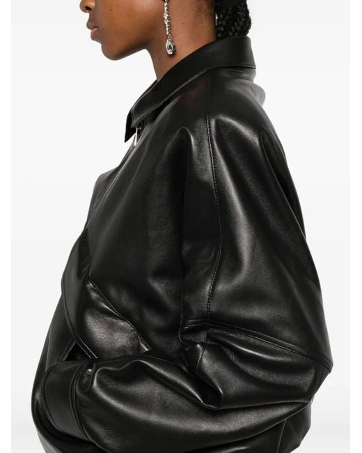 Magda Butrym Black Zip Leather Jacket