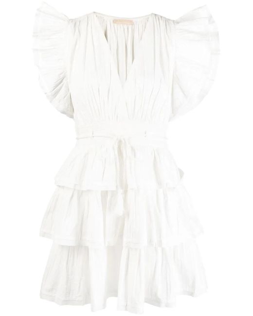 Ulla Johnson White Camilla Tiered Minidress