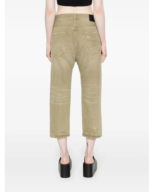 R13 Natural Low-Rise Cropped Jeans