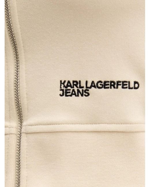 Karl Lagerfeld Natural Zip-Up Sleeveless Top