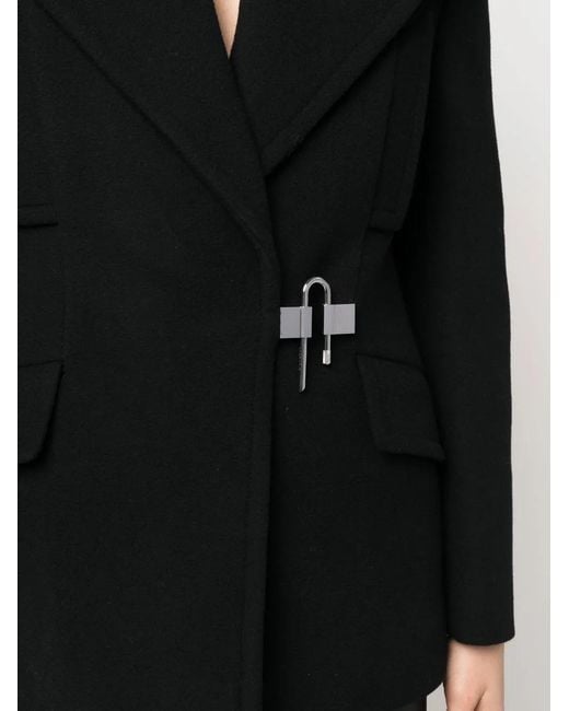 Givenchy Black U-Lock Wool Peacoat