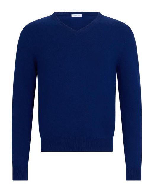 Malo Blue V-Neck Sweater for men