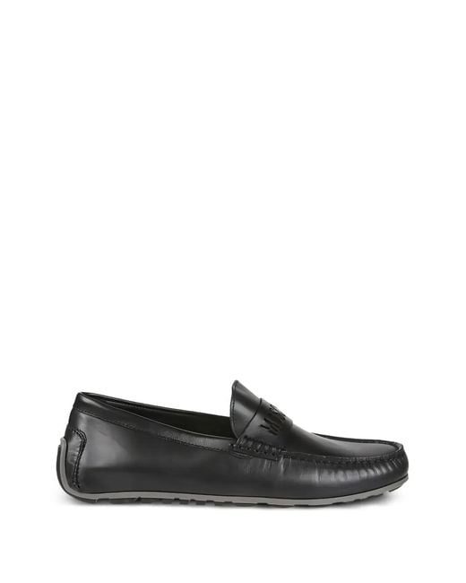 Moschino White Logo-Detailed Leather Loafers for men