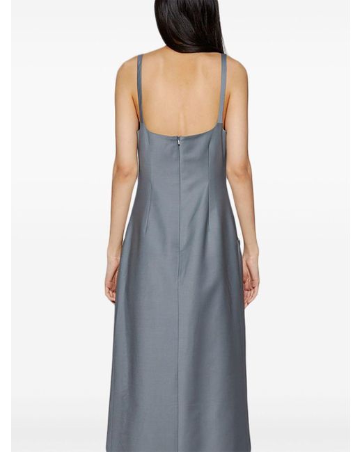 16Arlington Gray Viaen Front-slit Midi Dress