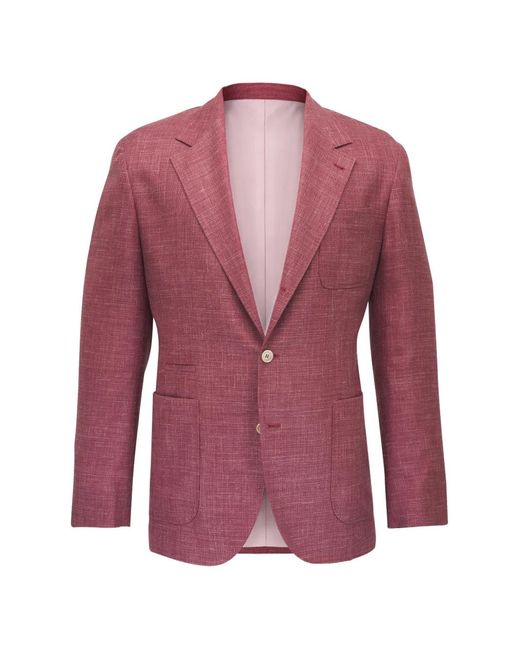 Brunello Cucinelli Red Patch-Pocket Blazer for men