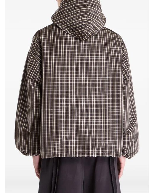 Umbro Brown Checked-Pattern Jacket
