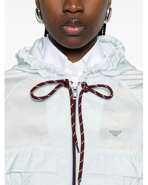 Prada Lichtgewicht Re-Nylon Jack in het White