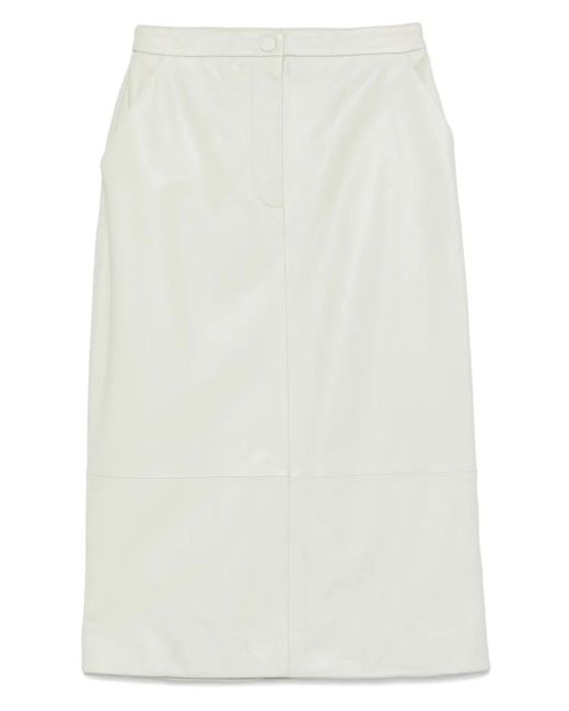 Yves Salomon レザー ミニスカート White