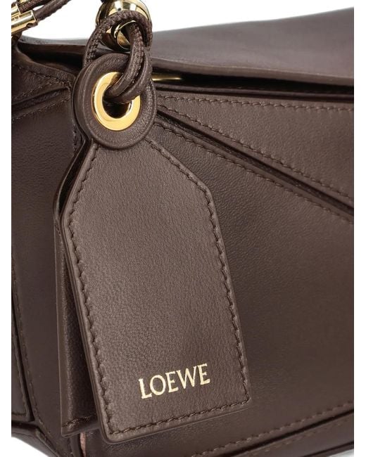 Loewe Brown Mini Featherlight Puzzle Bag