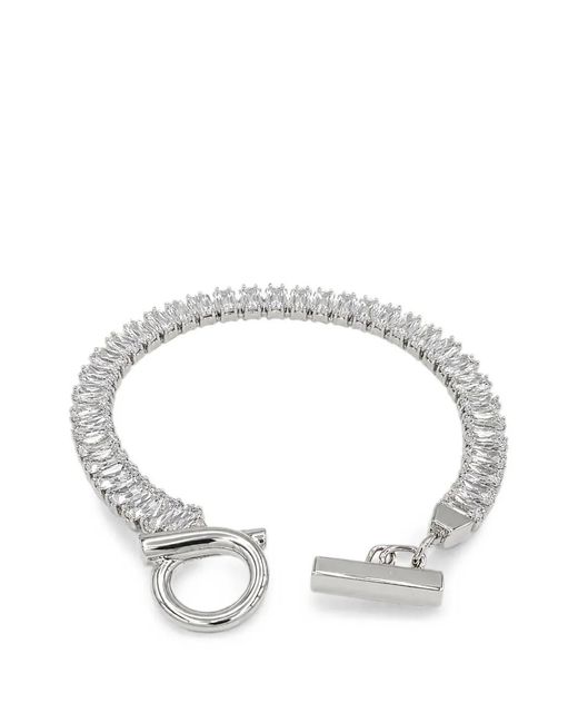 Ferragamo Metallic Gancini Crystal-Embellished Bracelet