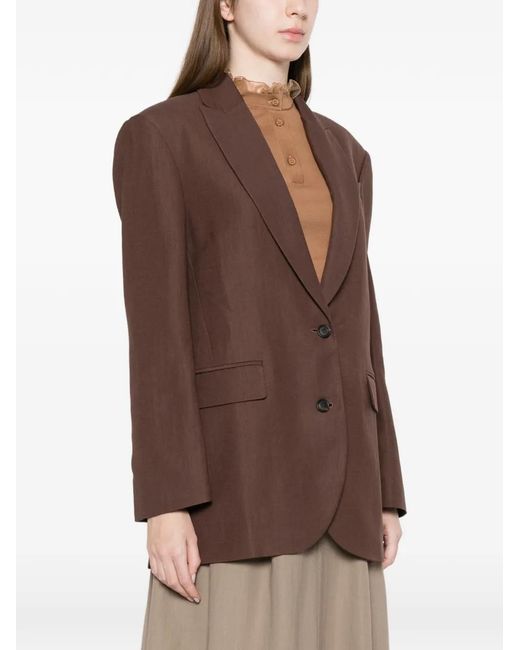 Brunello Cucinelli Brown Button Single-Breasted Blazer